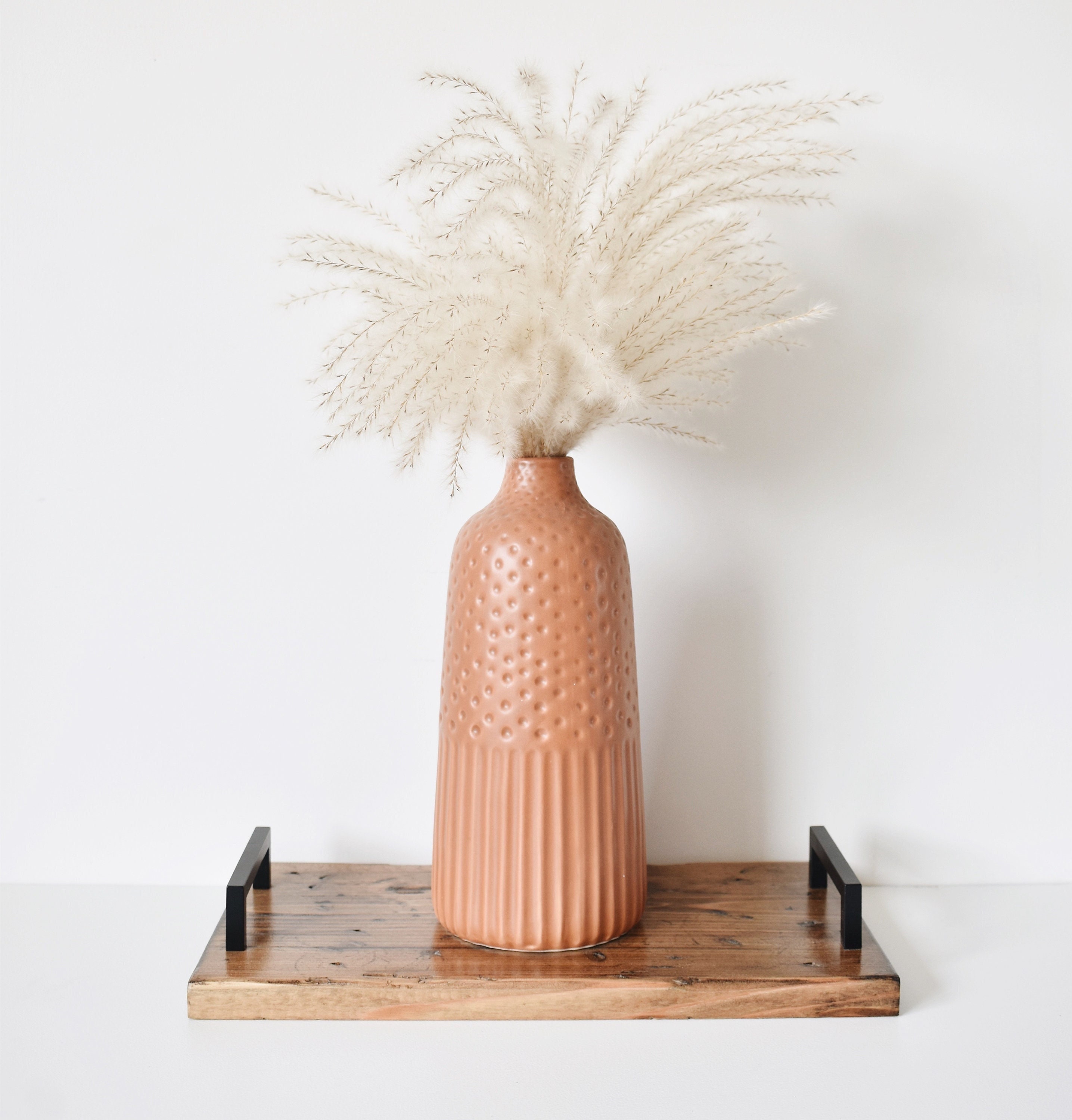 Rustic Tray Wood Tray Metal Handles Black Metal Tray Etsy