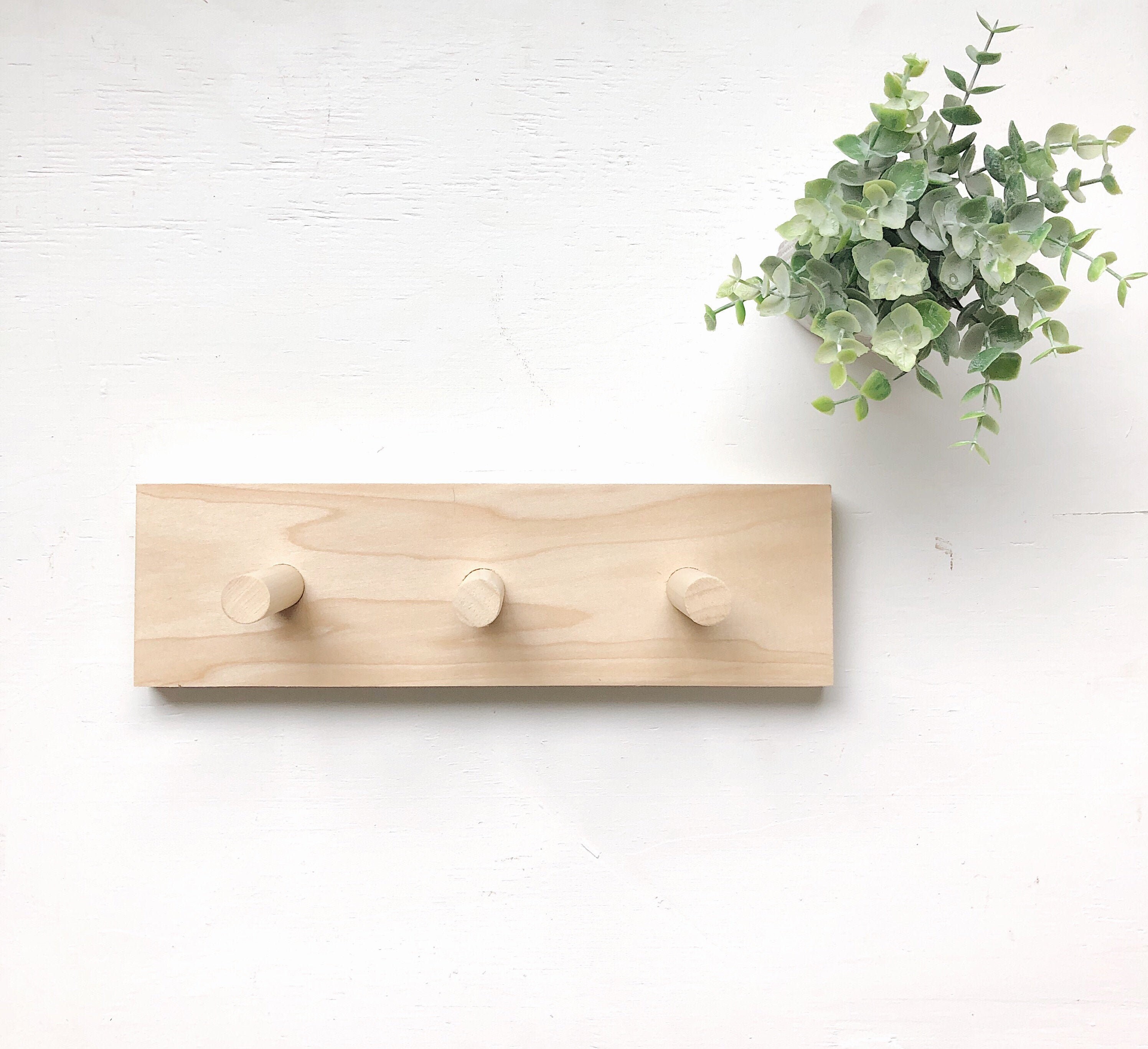 Peg hooks Wood dowel hooks natural wood hooks towel hooks Etsy