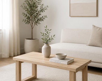 White Oak Coffee Table, Solid Wood Entryway Bench, Minimalist bench, Furniture, Handmade