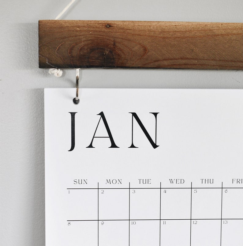 2023 Wood Calendar Monthly Calendar Wall Decor Simple Wood Etsy