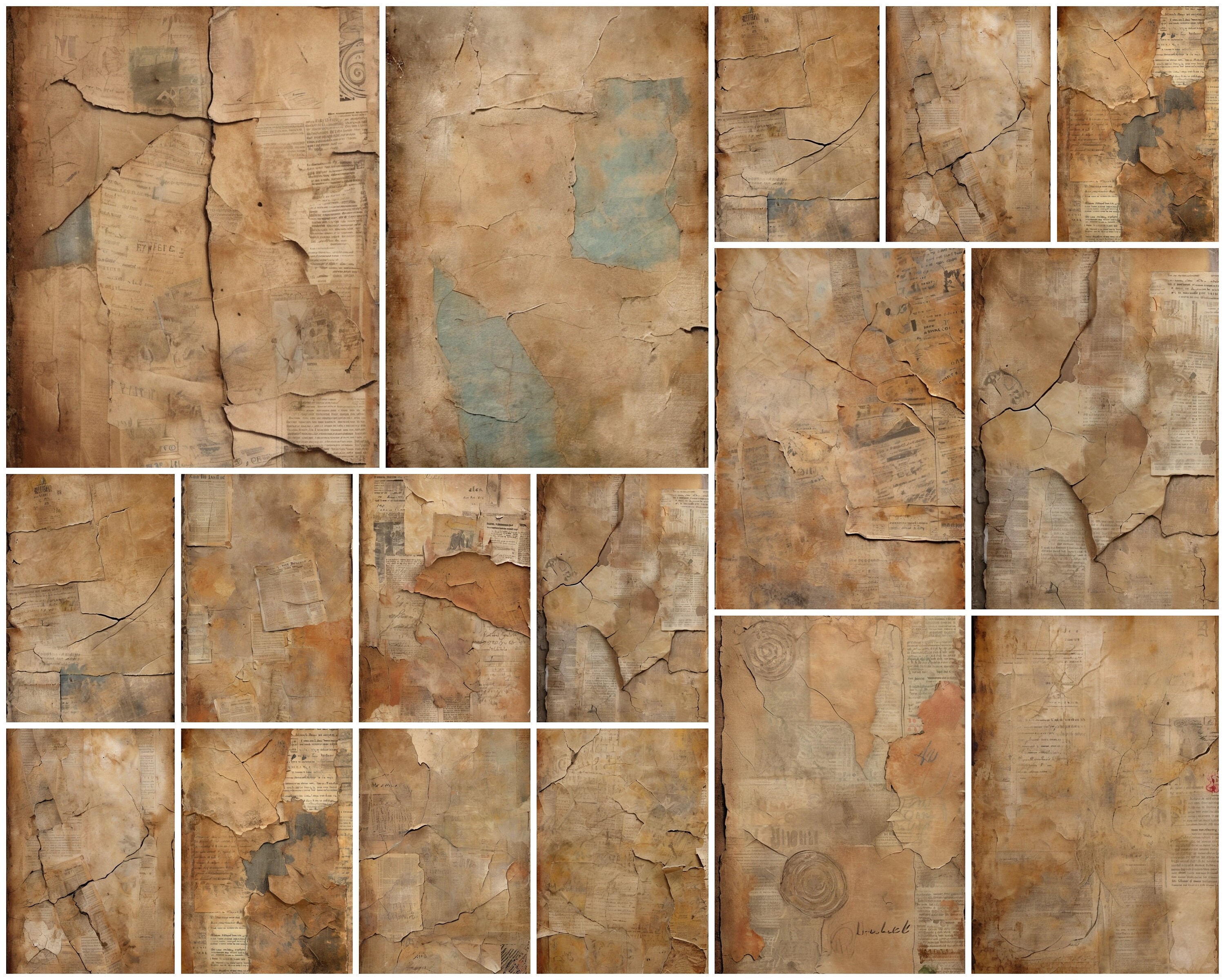 Half Page Tags Rustic Pages 17 Prints Printable. Digital Junk Journal ...