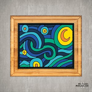 Starry Night Slice PVC Patch with bamboo frame