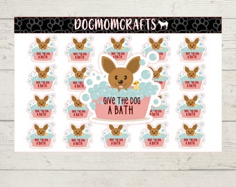 Dog Grooming Planner StickersDog Bath Pet Care Icon Functional Stickers