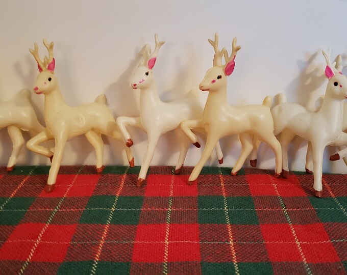 Small Vintage Reindeer Blow Molds,vintage Christmas Decoration,mid Century,farmhouse,vintage