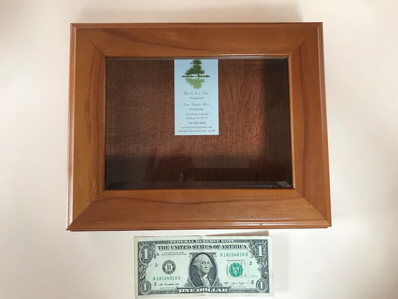 Redwood Display Case, Hinged Glass Top Etsy