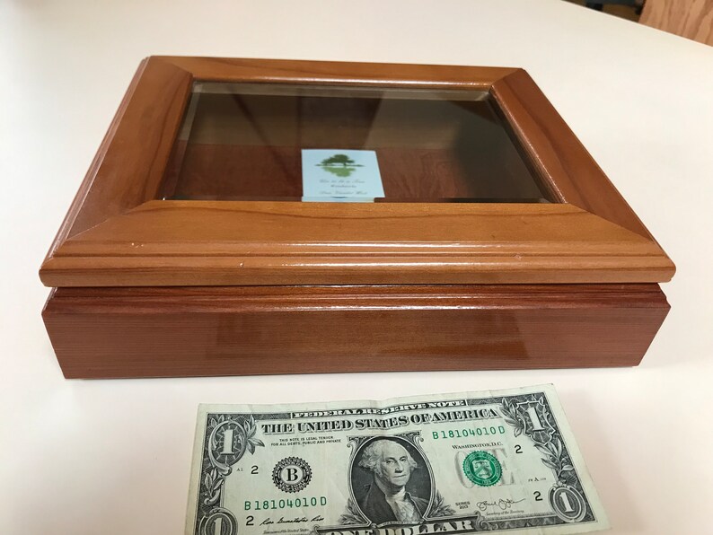 Redwood Display Case, Hinged Glass Top Etsy