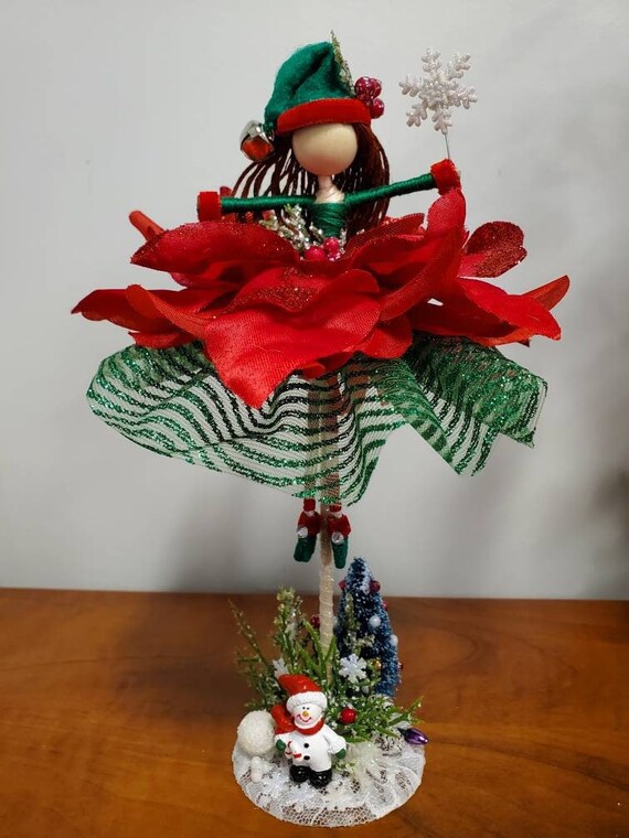 Christmas Fairy Elf Elfin Fairy Elf Flower Fairy Etsy UK