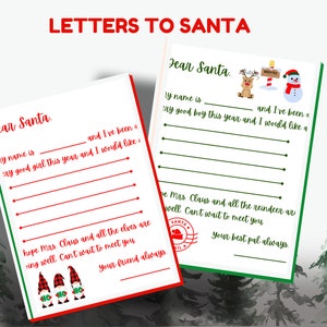 Brieven aan de Kerstman Digitale Download, Afdrukbare brief aan de Kerstman, Kinderbrief aan de Kerstman, Santa Mail, Kerstafdrukbaar, Kinderwensenlijst,