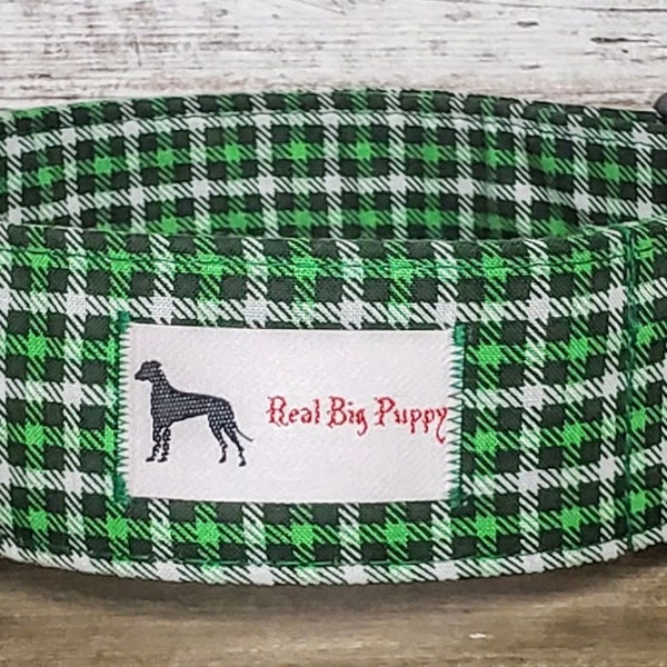 Checker,St Patrick,Dog Collar,Giant Breed,1.5 inch,2 inch Collar,Wide Collar,Martingale,Big Collar,Fashion Collar,Labrador,Greyhound,Dane