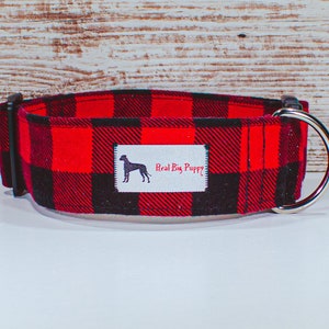 Buffalo,Flannel,Dog Collar,Giant Breed,1.5 inch,2 inch Collar,Wide Collar,Martingale,Big Collar,Fashion,Labrador,Dane,Pug,Pit,Bull,Lumber