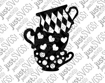 Alice in Wonderland SVG, Wonderland svg, Alice svg, Mad Hatter svg, Wonderland svg. Tea Party svg, Cricut Cut File, Silhouette Cut File, SVG