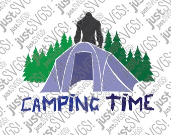 Gone Squatchin' SVG、ビッグフットのキャンプシルエット（デジタルダウンロード）