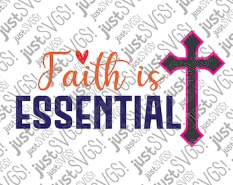 La fe es esencial (SVG), clipart de iglesia religiosa (descarga digital)