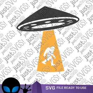 UFO  Alien Abduction SVG, Bigfoot svg, UFO svg, alien svg, Flying Saucer svg, Sasquatch svg, yeti svg,Cricut Cut Files, Silhouette Cut Files