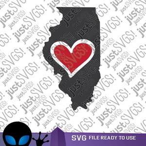 Illinois liefde svg hou van mijn staat svg, liefde IL svg, IL svg, Illinois svg, staat svg, Cricut Cut-bestanden, silhouet snijden bestanden, Cipart