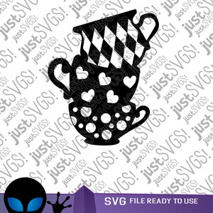 Alice im Wunderland SVG, Wunderland svg, Alice svg, Mad Hatter svg, Wunderland svg. Tee-Party svg, Cricut-Schnittdatei, Silhouette-Schnittdatei, SVG