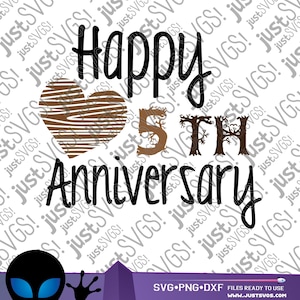 5th Wedding Anniversary svg, Anniversary svg, Anniversary Wishes svg, Wedding svg, Clip art, Cricut Cut Files, Silhouette file, Inkscape