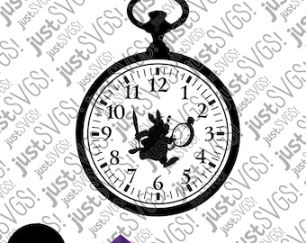 Conejo blanco de Alicia en el País de las Maravillas SVG, Cricut, Silhouette (Descarga digital)