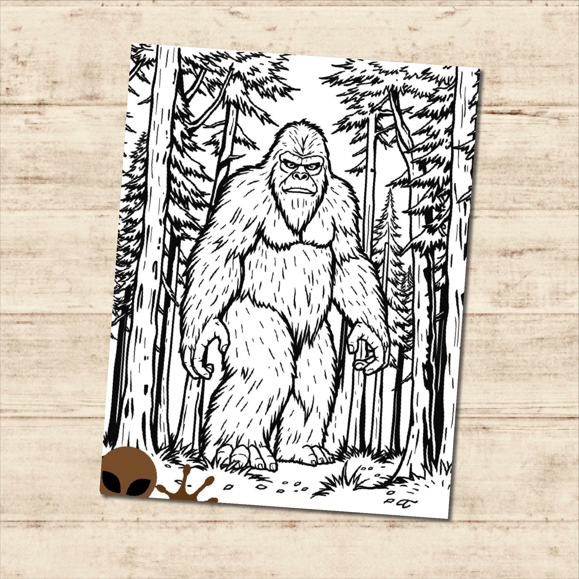 Bigfoot Coloring Pages | Printable Sasquatch Coloring Book