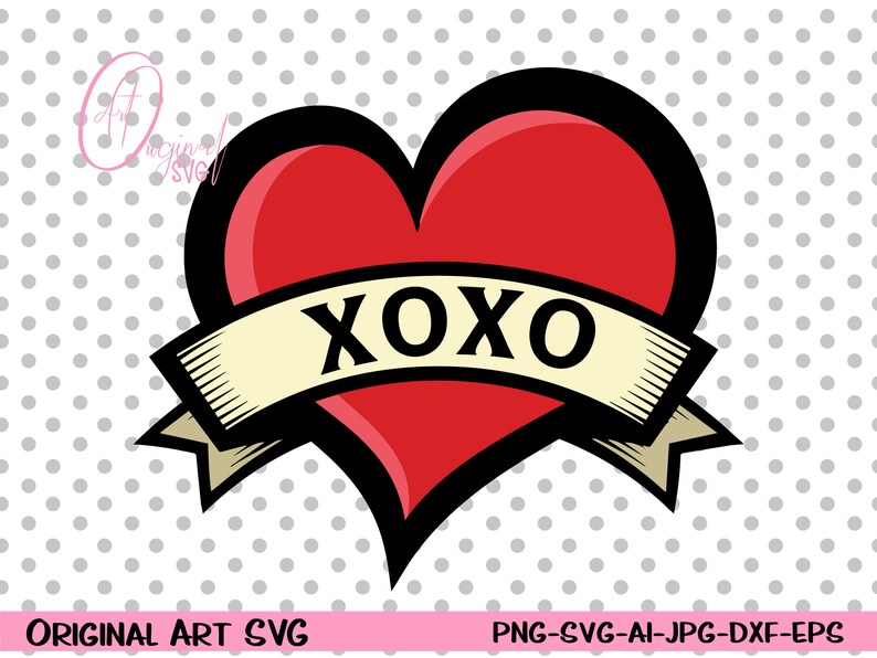 Download Vintage Heart Xoxo Svg Heart Png Dxf And Png Instant Etsy PSD Mockup Templates