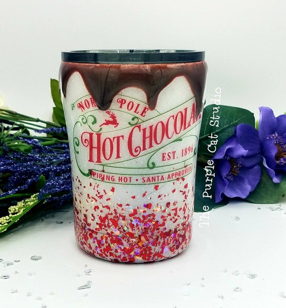 Hot Chocolate Drip Christmas Tumbler North Pole Tumbler Santa Hot Cocoa