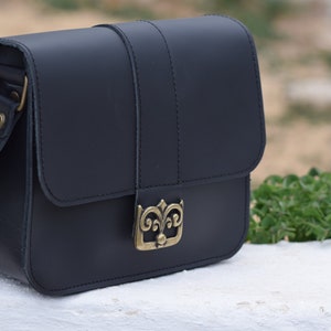 Sac à bandoulière en cuir, sac en cuir noir pour femme, sac à bandoulière en cuir, sac à bandoulière pour femme, cadeau pour elle, sac en cuir pour femme Sac à bandoulière en cuir