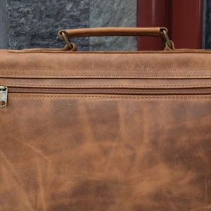 Leather Briefcase,Men's Briefcase,Leather Messenger bag,15 inch laptop bag,leather office bag,leather business bag,handmade briefcase, image 2