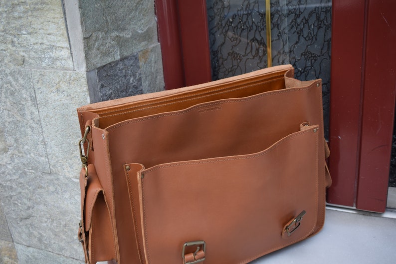 Leather Messenger bag,Leather bussines bag,Messenger bag,Large leather bag,Laptop leather bag,17inch Laptop bag,Mens leather briefcase image 8