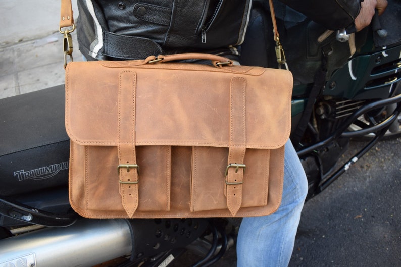 Leather Briefcase,Men's Briefcase,Leather Messenger bag,15 inch laptop bag,leather office bag,leather business bag,handmade briefcase, image 1