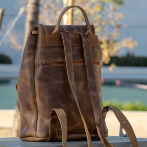 Extra Large backpack,Leather backpack,laptop backpack,leather rucksuck,travel bag,Unisex backpack,Urban backpack,College bag,Mens Backpack image 4