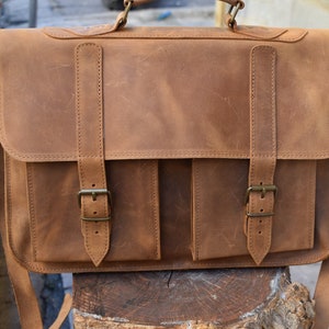 Leather Briefcase,Men's Briefcase,Leather Messenger bag,15 inch laptop bag,leather office bag,leather business bag,handmade briefcase, image 9
