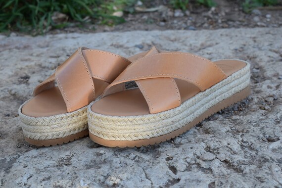 criss cross espadrille slides