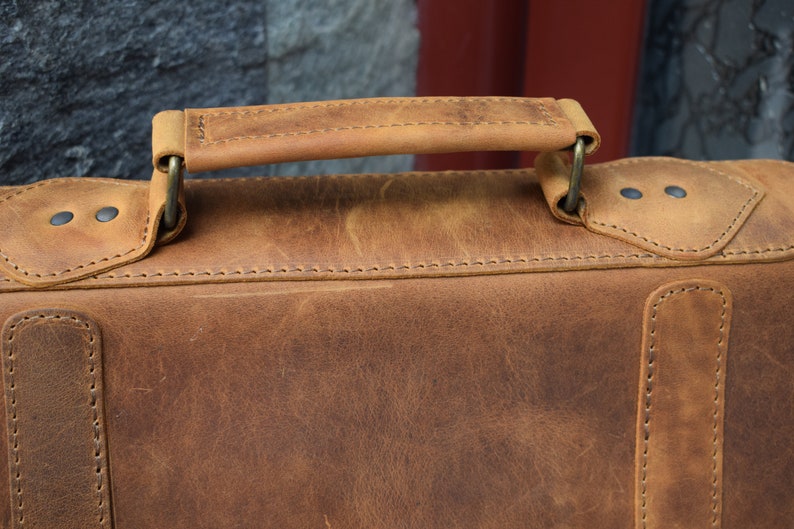 Leather Briefcase,Men's Briefcase,Leather Messenger bag,15 inch laptop bag,leather office bag,leather business bag,handmade briefcase, image 4