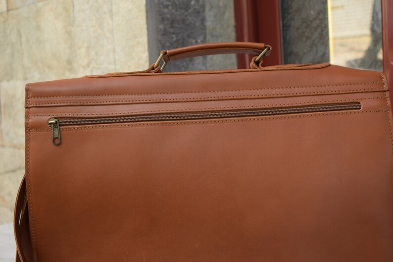 Leather Messenger bag,Leather bussines bag,Messenger bag,Large leather bag,Laptop leather bag,17inch Laptop bag,Mens leather briefcase image 4