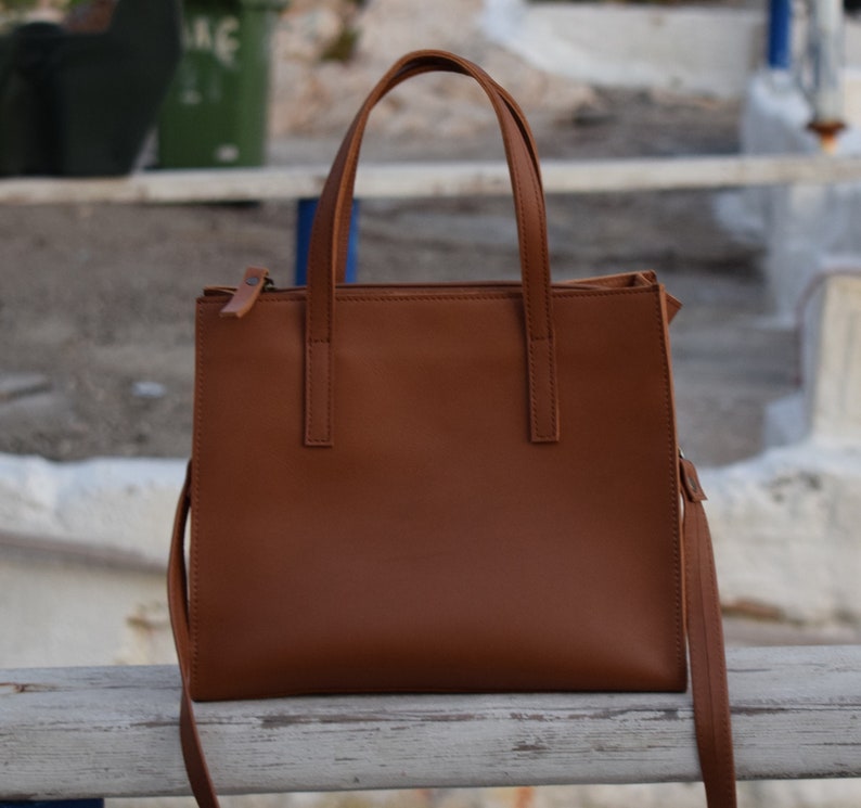Leather Shoulder Bag,Womens leather bag,leather Crossbody bag,Leather handmade bag,Gift for her,Leather handbag,Waxed Leather cross bag image 8