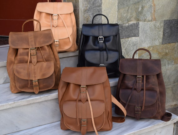 leather college bag for women