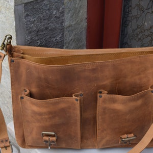 Leather Briefcase,Men's Briefcase,Leather Messenger bag,15 inch laptop bag,leather office bag,leather business bag,handmade briefcase, image 7