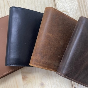 Cartera de cuero, cartera hecha a mano, regalo para él, cartera para hombre, regalos para el maestro, cartera de cuero genuino, cartera de cuero para hombre, regalo para el padre