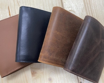 Cartera de cuero, cartera hecha a mano, regalo para él, cartera para hombre, regalos para el maestro, cartera de cuero genuino, cartera de cuero para hombre, regalo para el padre