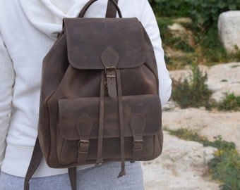 Leather backpack,Backpacks, leather backpacks,Large backpack.Handmade backpack,College bag,Leather rucksuck,travel bag,Backpack