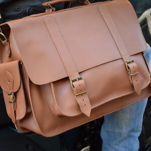 Leather Messenger bag,Leather bussines bag,Messenger bag,Large leather bag,Laptop leather bag,17inch Laptop bag,Mens leather briefcase image 1