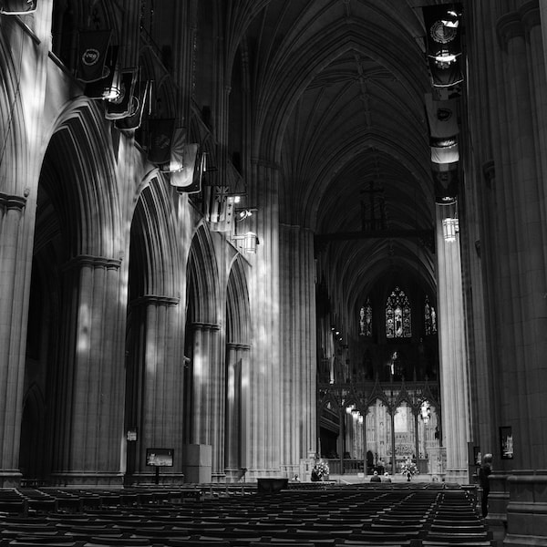 Washington National Cathedral Black and White Photo in Washington, DC