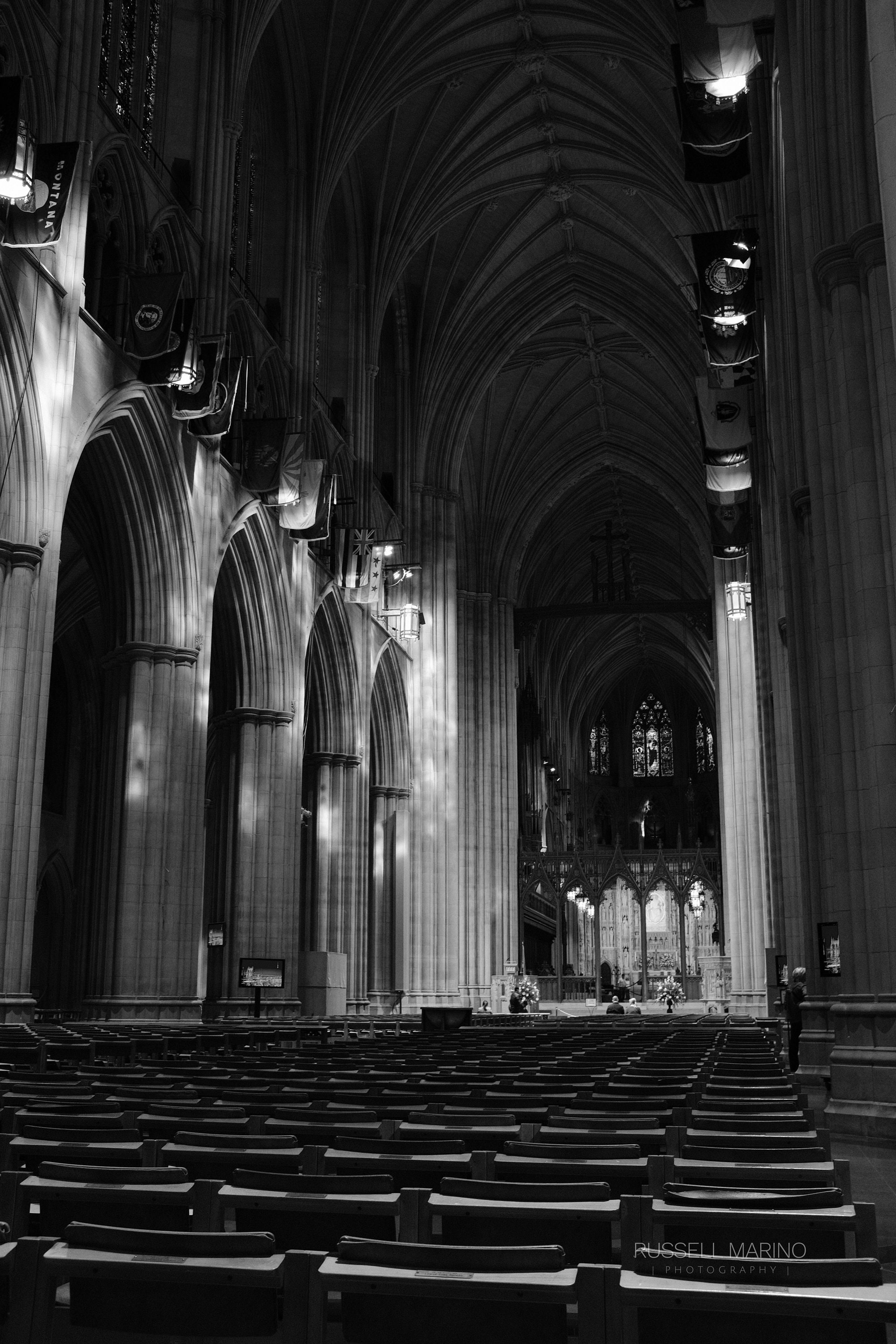 Washington National Cathedral Black and White Photo in 