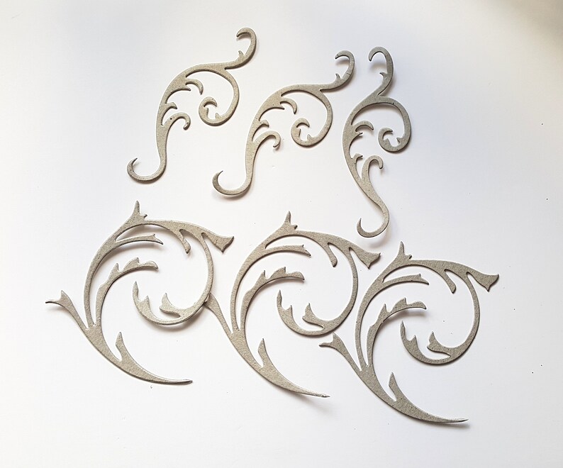 Chipboard Embellishments Chipboard Flourishes Cardboard Etsy