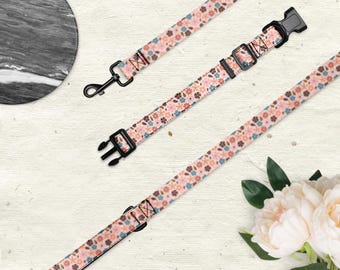 Coordinating Pet Collar and Leash - Fun Floral