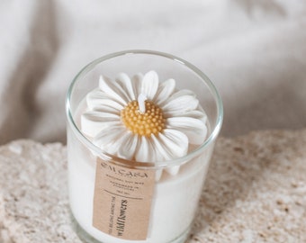 WILDFLOWER JAR CANDLE cire de soja | bougie conteneur | bougie de printemps | bougie marguerite | bougies de printemps