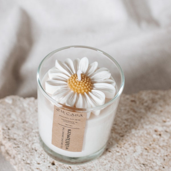 WILDFLOWER JAR CANDLE soy wax | container candle | spring candle | daisy candle | spring candles