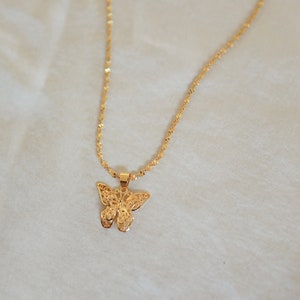 Intricate Butterfly Necklace - 24k Gold Filled Waterproof Dainty Necklace Delicate Minimal Statement Birthday Best Friend Sister Unique Gift