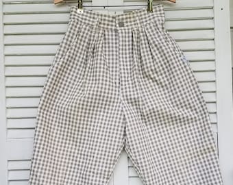 NWOT Cherokee High Waist Checked Pants/Size 12/Cotton/Baggy/Wide Leg/Loose Fit/Parachute/Mod/Boho