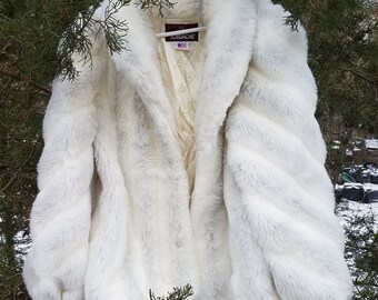jordache white fur coat